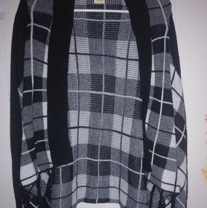 White and Black Plaid Sweater